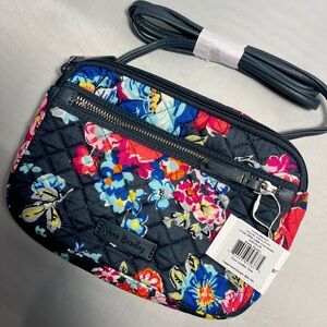 Vera Bradley Iconic RFID Little Crossbody Pretty Posies NWT